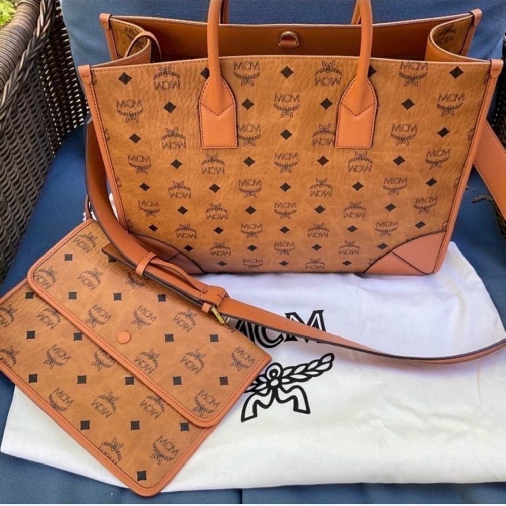 MCM Logo Tote and Pouch